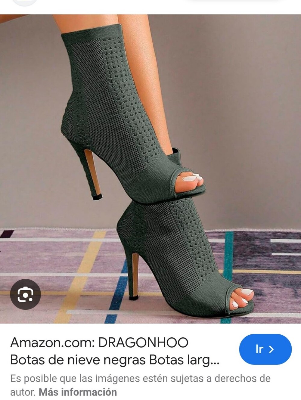 Peep-Toe Knit Stiletto Booties in Dark Green